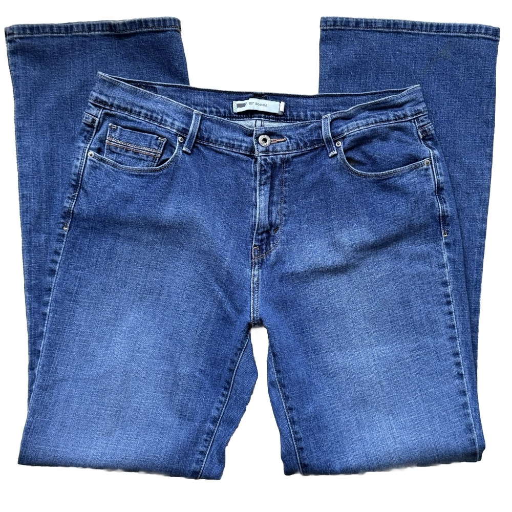 LEVI'S 515 Jeans Womens 14-Long Blue Red Tab 10.5"Rise Boot Cut Stretch Western